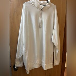 Adidas White Quarter-Zip Pullover